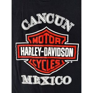 Harley-Davidson Cancun Mexico Sleeveless Muscle Tee Black Mens Medium Tank Top